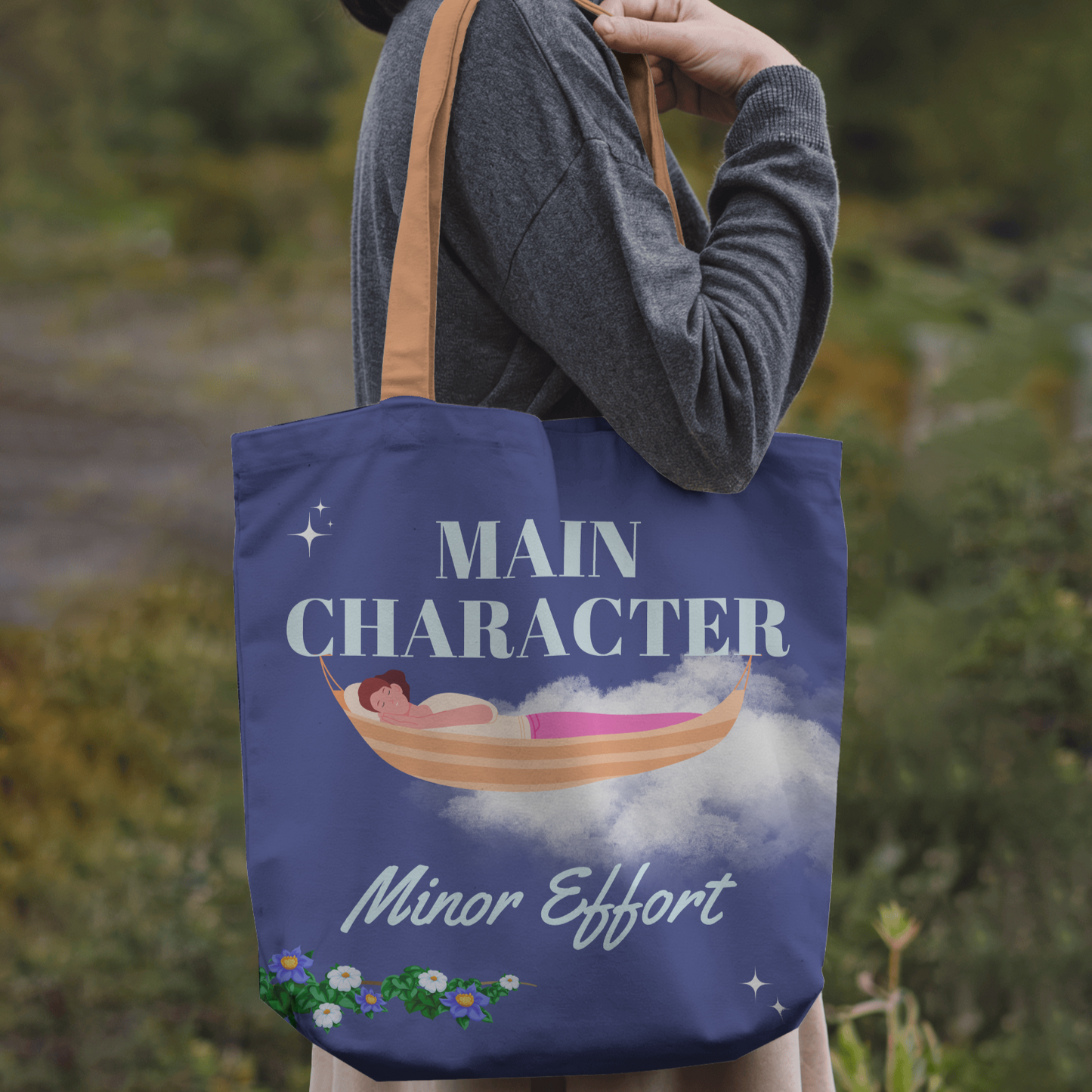 Main Character Minor Effort Tote bag with Zipper