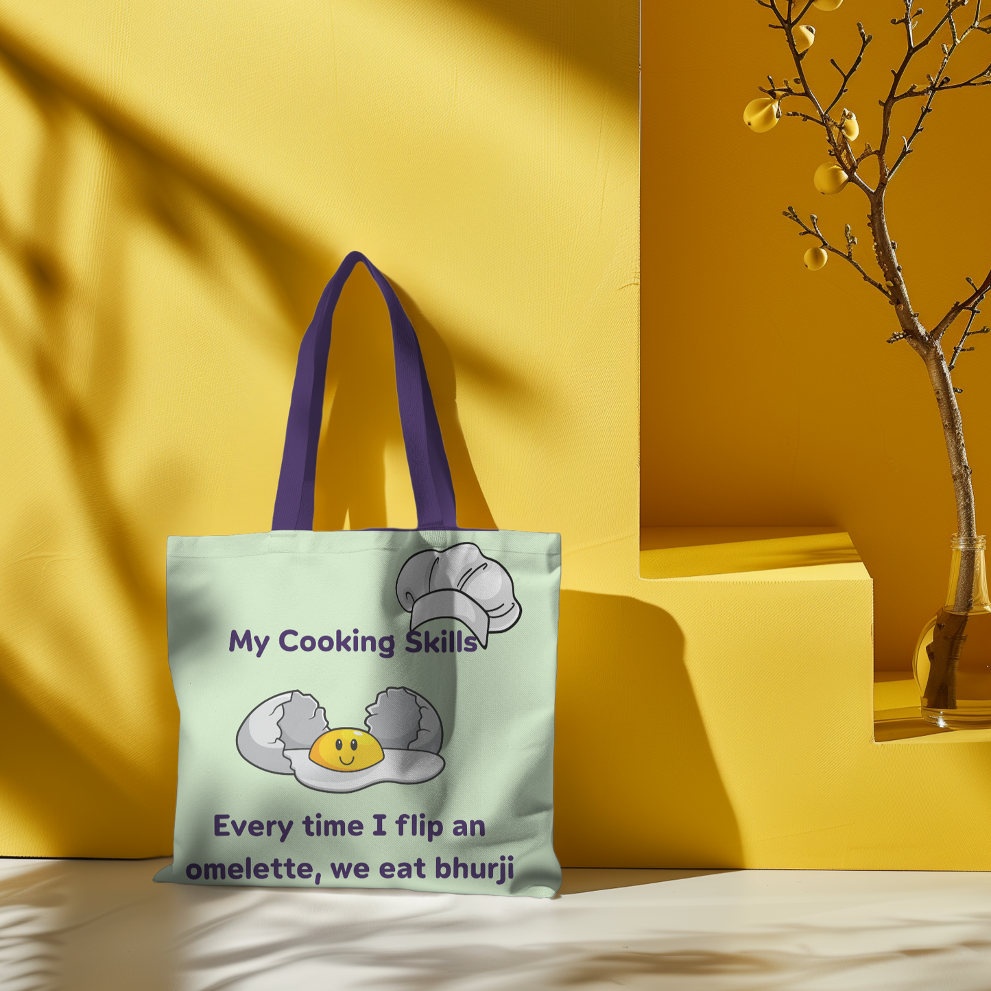 Cooking Skills Omletter to Bhurji Tote Bag with Zipper