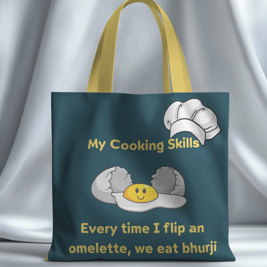 Cooking Skills Omletter to Bhurji Tote Bag with Zipper