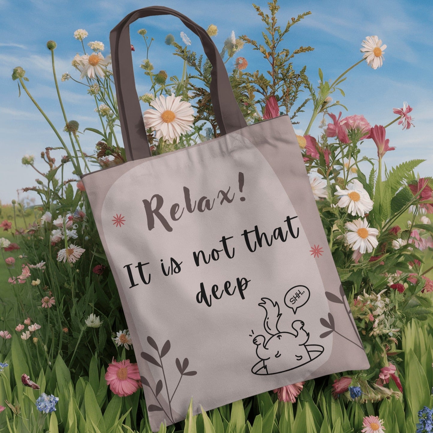 Relax It's not that deep Tote bag with Zipper