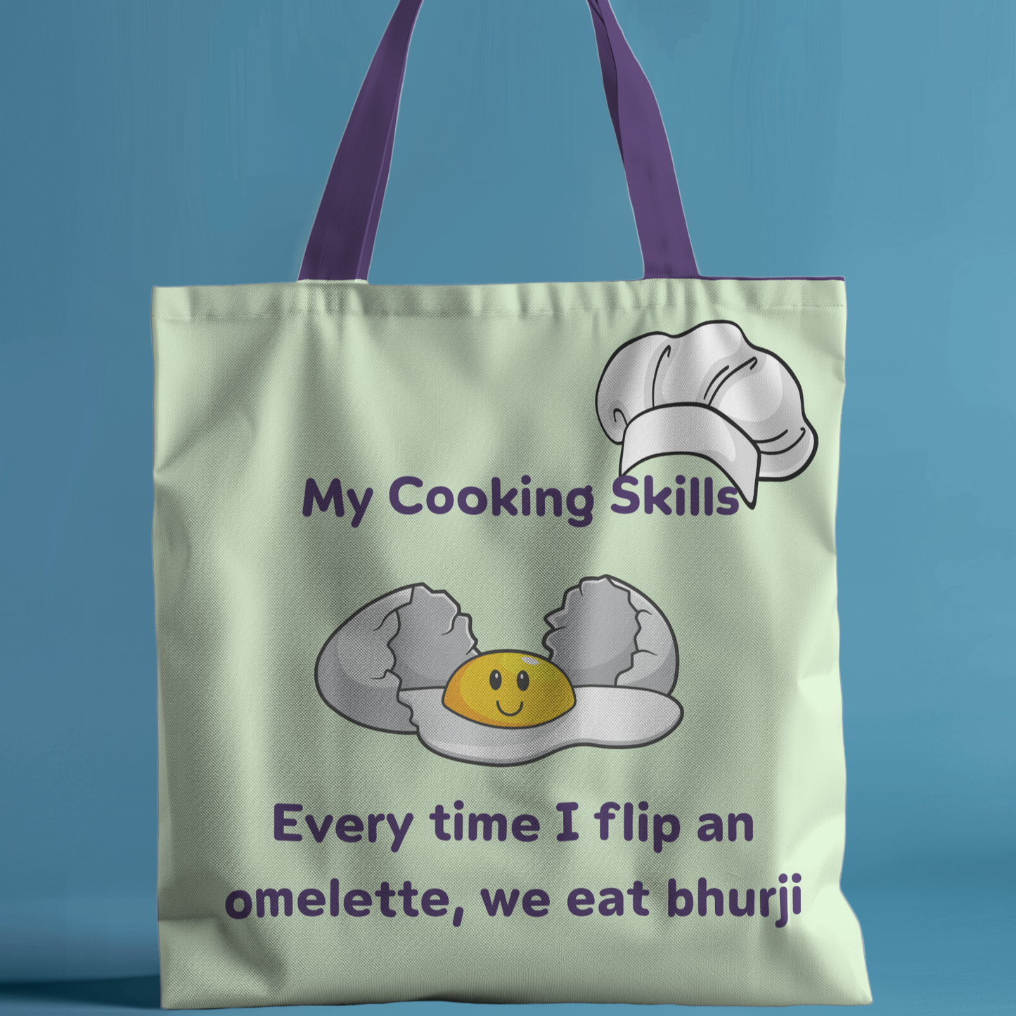 Cooking Skills Omletter to Bhurji Tote Bag with Zipper